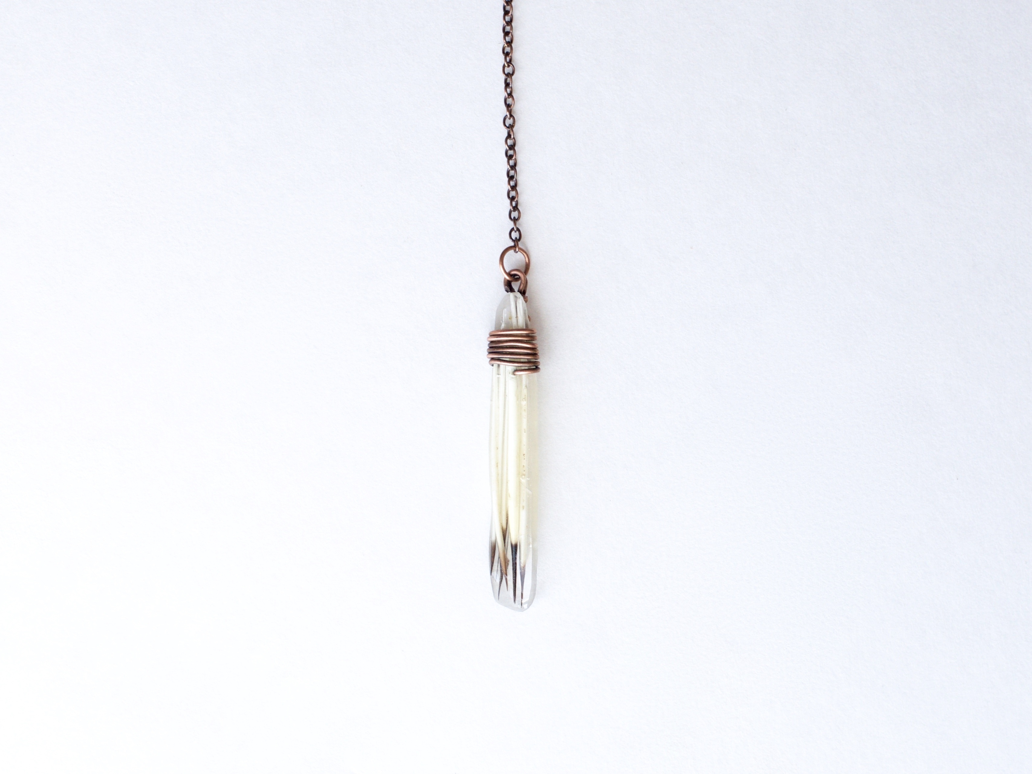 PORCUPINE Quill + Glass Bead Necklace - Gem